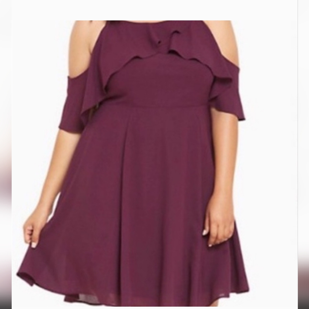 Torrid Purple Cold Shoulder Dress Size 10